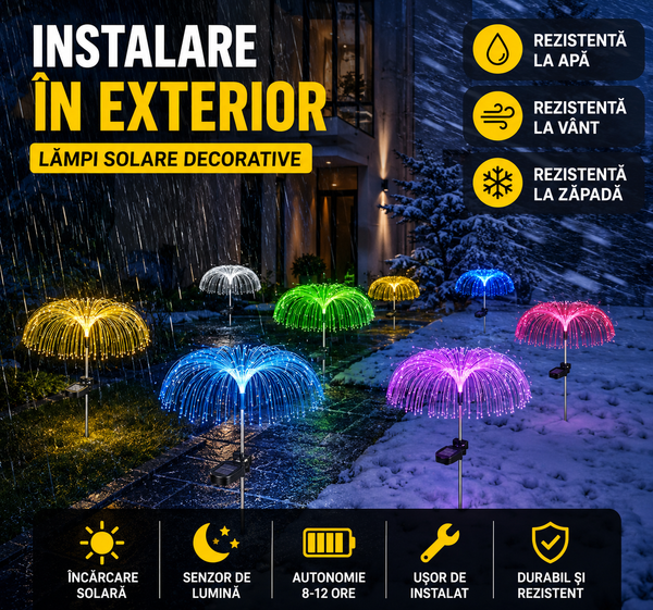 Lumini Solare Meduză Colorată pentru Grădină