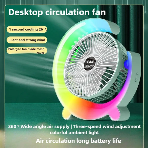 Ventilator USB cu Lampă de Birou