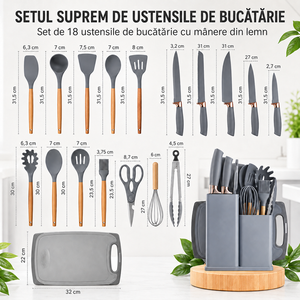 Set de 19 ustensile din silicon